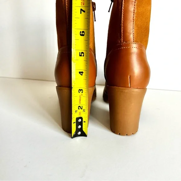 🌸NEW IN BOX Soludos Dani Shearling Platform Boots. Tan/Saddle. Size: 7 - Picture 7 of 10